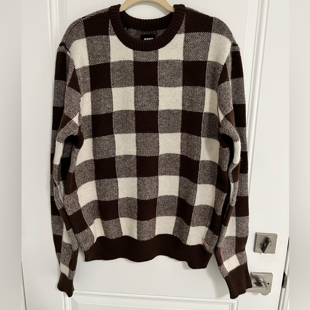 NWOT - Hudson Jeans Men’s Checkered Pattern Sweater - Size L